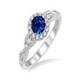 thumbnail image 2 of 1.25 Carat Sapphire and Diamond Antique milgrain Engagement Ring in 14k White Gold Sapphire and diamond engagement ring, 2 of 2