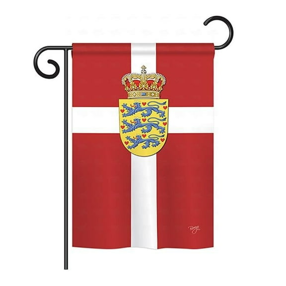 Breeze Decor BD-CY-GS-108093-IP-BO-D-US13-BD 13 x 18.5 in. Denmark Flags of the World Nationality Impressions Decorative Vertical Double Sided Garden Flag Set with Banner Pole