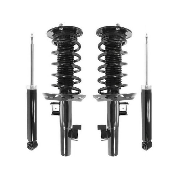 Front and Rear Suspension Strut Coil Spring and Shock Absorber Assembly 4 Piece Kit - Compatible with 2011 - 2019 Volvo S60 (Excludes Electronic Adjustable Suspension) 2012 2013 2014 2015 2017