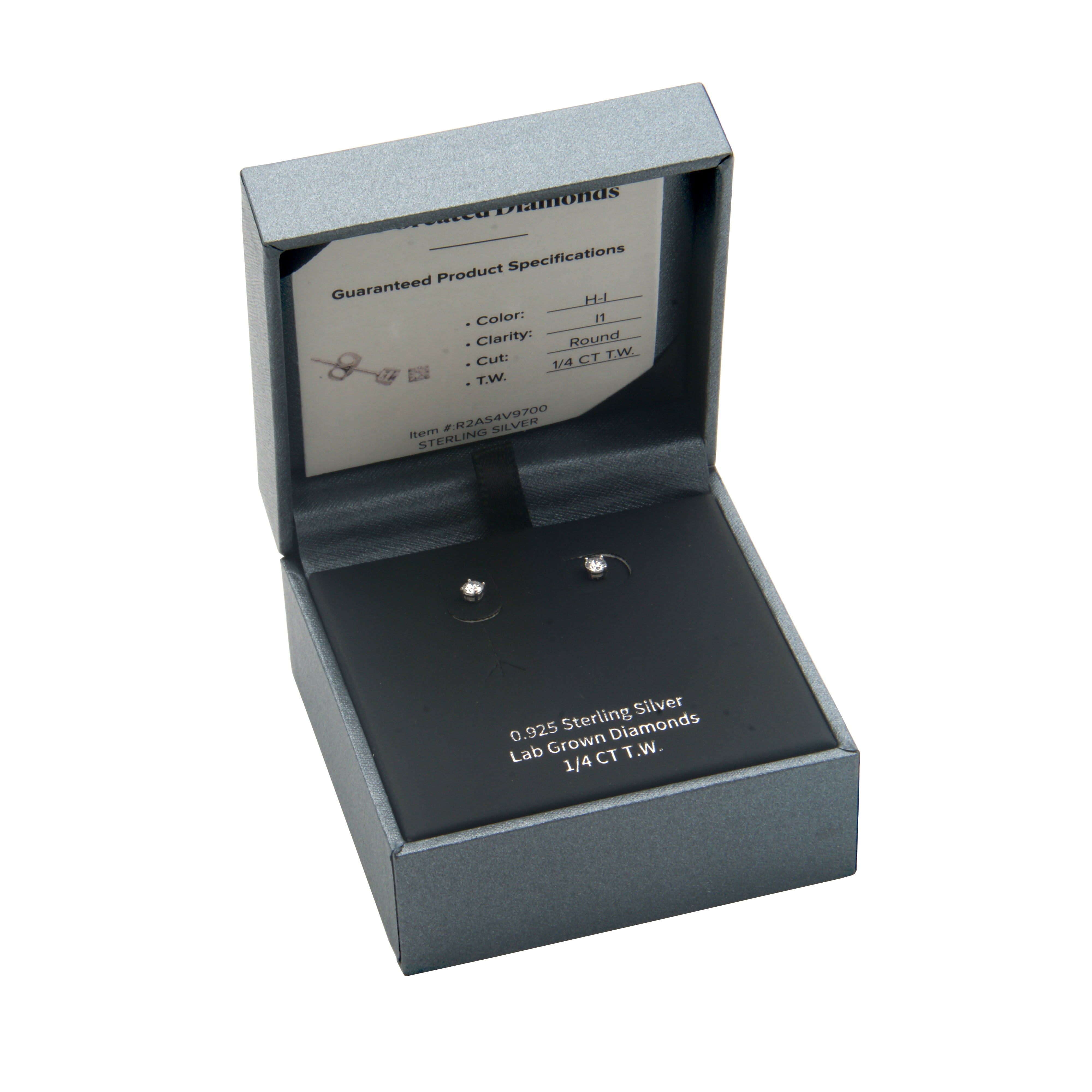 Forever Facets 1/4 CT TW Lab Grown Diamond Earrings in Platinum over Sterling Silver, Adult Female
