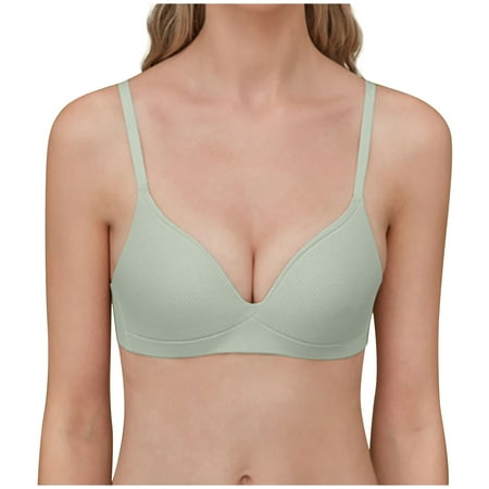 Aoochasliy Wireless Bras for Women Push Up Clearance Lightweight Bra Seamless Small Chest No Steel Ring Cup Underwire Bras