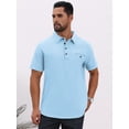 thumbnail image 4 of DARING DIVA Men's Linen Chest Pocket Short Sleeve Casual Hawaiian Shirts XL Light Blue, 4 of 7