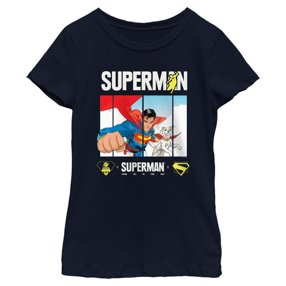 Girls Superman Best Friends Panel T Shirt