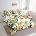thumbnail image 3 of Feelyou Garden Flower Women Bedding Comforter Set 7 Pieces, Green Yellow Full Bedding Set, 3 of 8