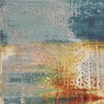 thumbnail image 5 of 5'X8' Blue Rust Orange Machine Woven Abstract Brushstrokes Indoor Area Rug, 5 of 6