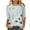 Sky Blue, variant on Lolmot Blouses for Women Dressy Casual Ladies Tops and Blouses 3/4 Sleeve Mid Length Crew Neck Tee Flower Printed Fashion Casual Spring Summer Tops