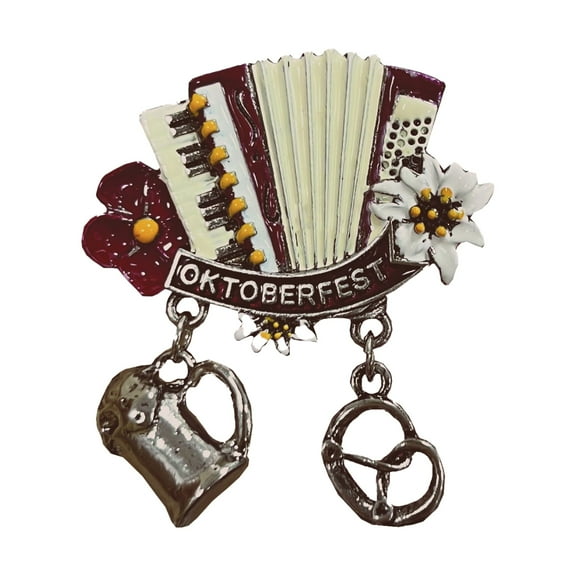 Oktoberfest Haus German Accordion Metal Hat Pin with "Oktoberfest" Banner