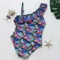 thumbnail image 5 of Girls One Piece Swimsuits Hawaiian Ruffle Swimwear Beach Bathing Suit 5-14 Years, 5 of 5