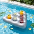 thumbnail image 4 of Inflatable Pool Cup Holder Float for 6 Drinks Wearable Hat Summer Floating Beverage Caddy, 4 of 7