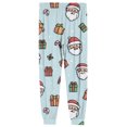 thumbnail image 7 of Wutalume Men's Drawstring Pocket Cuffed Casual Pants with Festive Christmas Print, Soft Home Sleep Pants for Holiday Season and Cozy Nights,Light Blue M, 7 of 7