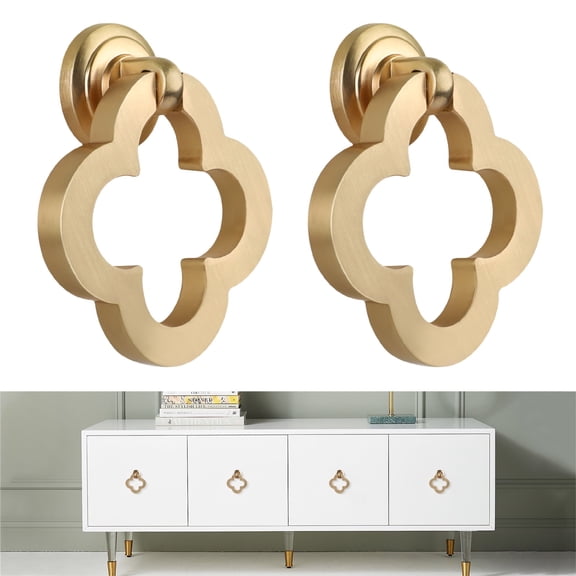 SENLLEO Brushed Brass Drawer Knob Drop Ring Cabinet Pulls Door Handles Drawer Pull Handle Dresser Knob Hardware Gold
