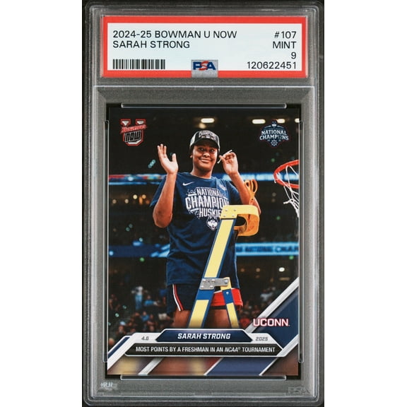 Graded 2024 Topps Bowman U Now Sarah Strong #107 Rookie RC Basketball Card PSA 9 Mint