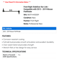 thumbnail image 2 of Front Right Stabilizer Bar Link - Compatible with 2013 - 2019 Nissan Pathfinder 2014 2015 2016 2017 2018, 2 of 2