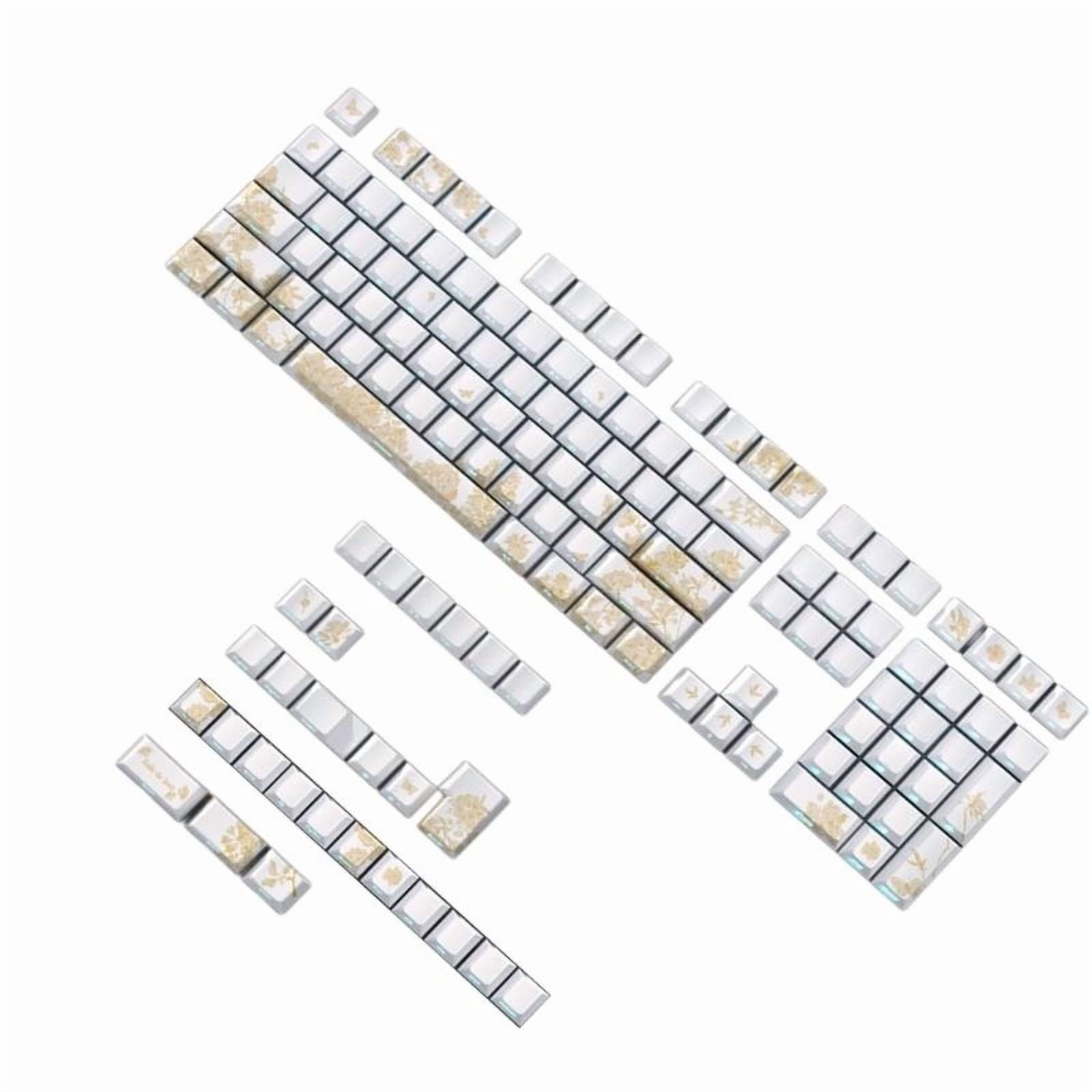146/136 Keys Translucent Keycaps Platinums Embroidery PBT Side Print Backlit Shine Through Keycaps for M Keyboard