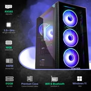 Novatech Phantom Prebuilt Gaming PC Desktop Computer - RX580 8GB - Intel i7 Xeon 3.5GHz - 16GB RAM - 512GB M.2 SSD WiFi/BT, Win 11 - Gaming Computer Tower - Pre Built PC Gaming -