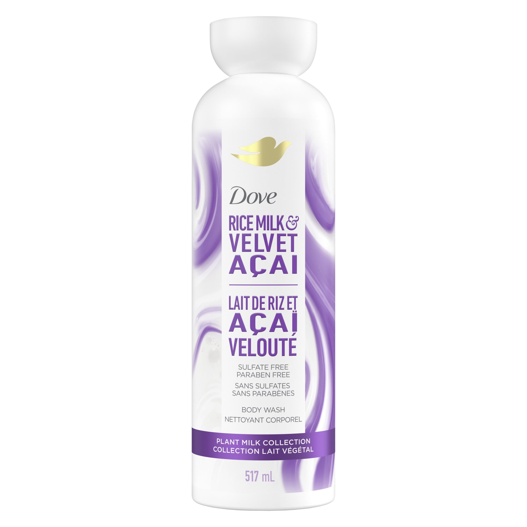 Dove Rice Milk & Velvet Acai Body Wash, 517ml