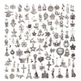 thumbnail image 1 of Accesorios para colgantes DIY de aleación de plata oscura para hacer pulseras y joyas a mano (100 piezas), 1 of 14