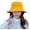 Yellow, variant on Pafei Tyugd Denim Bucket Hats for Women Summer Print UV Protection Beach Sun Hat with wide Brim for UnisexYellow