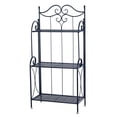 thumbnail image 2 of 3-Tier Plant Stand Rack, Tall Metal Book Holder Organizer Shelf, Elegant Scrollwork Freestanding Potted Plants Display Storage Rack for Indoor and Outdoor, Home Decor, 2 of 9