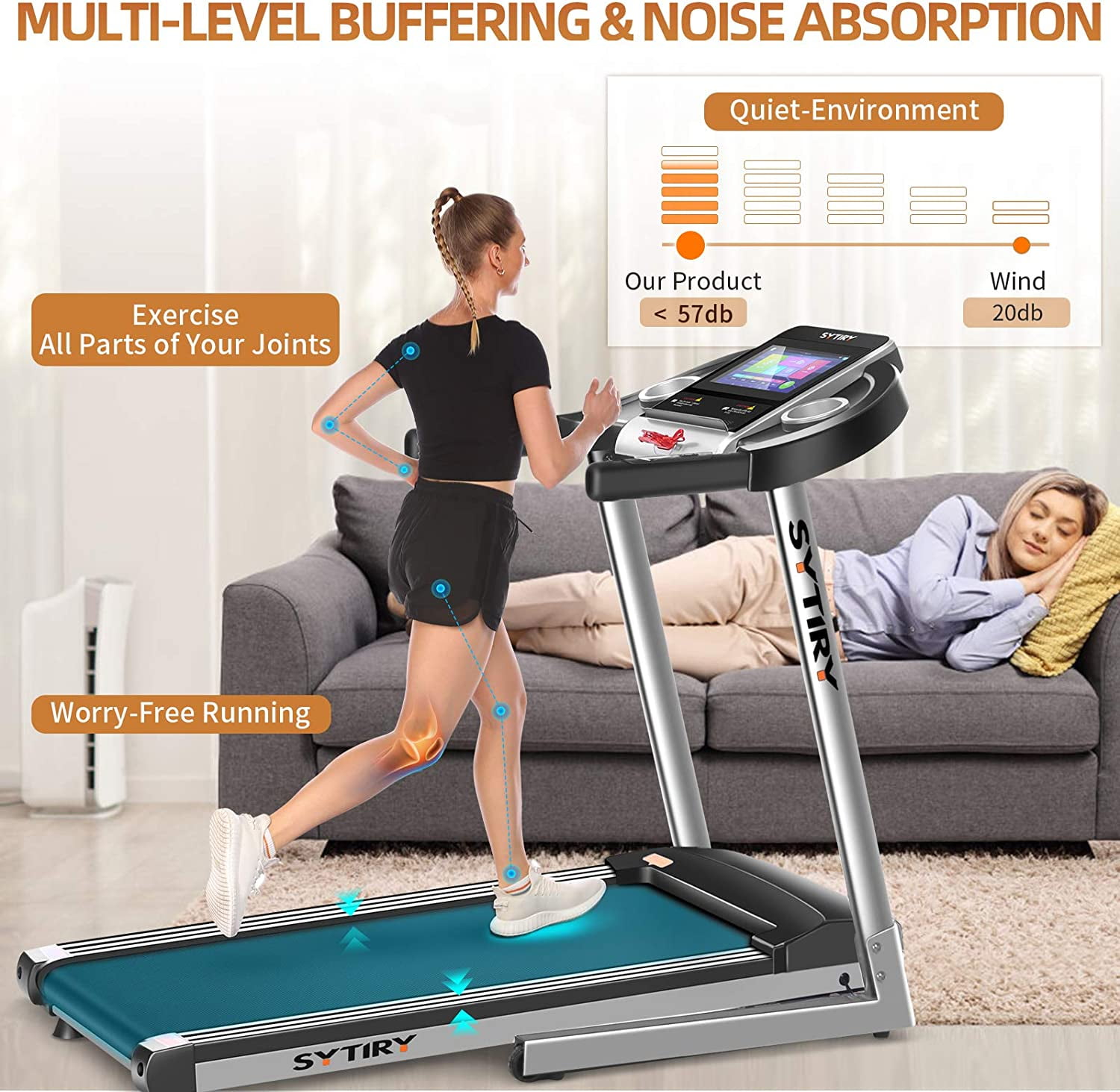 Buy SYTIRY Treadmill with 10 HD TV Movie Touchscreen and 3D Virtual
