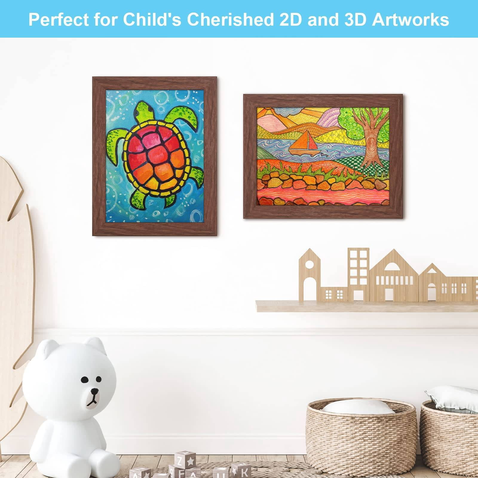 WSBArt Kids Art Frames, 8.5x11 Front Opening Kids Artwork Frames Changeable,Artwork Display Storage Frame for Wall,Holds 50 Pcs,for 3D Picture,A4 Art-Work,Crafts,Children Drawing,Hanging Art,Portfolio