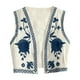 thumbnail image 2 of Chaleco de mujer con bordado floral estilo boho casual, fácil de llevar, ideal para citas y viajes. Color albaricoque, 2 of 9