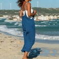 thumbnail image 2 of Womens Jumpsuits Fashion Solid Color Sleeveless Tank Baggy Loose Linen Jumpers for Women, 2 of 5