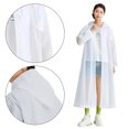 thumbnail image 2 of Posco Lluvia Con Capucha Impermeable Desechable Poncho para Hombres Mujeres Adultas () Blanco, 2 of 3