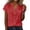 Red, variant on Tumotour Summer Linen Shirts For Women'S Short Sleeve Button Down Shirts With Turndown Collar V-Neck Office Work Shirt Going Out Tops