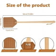 thumbnail image 2 of NOGIS Heavy Duty Leather Fly Swatter with Bench Wood Handle 19.5" Length, Fly Catcher and Insects Catcher with Ease (Brown), 2 of 7