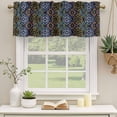 thumbnail image 2 of Pink Blue Brown Green Boho Curtain Valances for Windows, Kitchen Valance Window Treatments Panel 2 Pack, Ethnic Abstract Geometric Art Rod Pocket Short Curtains for Bathroom Bedroom 42 x 18 Inch, 2 of 8
