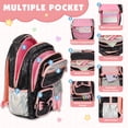 thumbnail image 3 of DAKIMOE School Backpack for Teens Cute Girlish Middle High School Bookbag Large Capacity Lightweight Waterproof Daypack for College Students, Black and Pink, 3 of 7