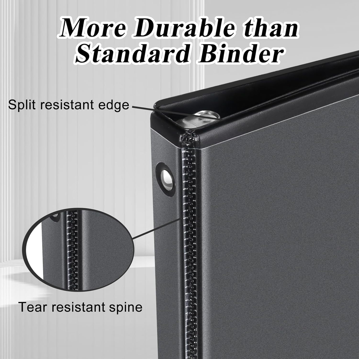 50 Pack of Bulk Wholesale 2 Inch 3 Ring Hardcover Binders with Clear Transparent Covers for Picture and Note Display for Students, Teachers, Schools, Offices and Classrooms in Black