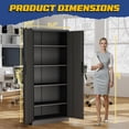 thumbnail image 2 of Metal Storage Cabinet with Doors and Adjustable Shelves, 71" Steel Garage Storage Cabinets with lock, Locking Tool Cabinet Utility Cabinets for Garage,Bathroom,Kitchen,Home Office,School,Shop, 2 of 8