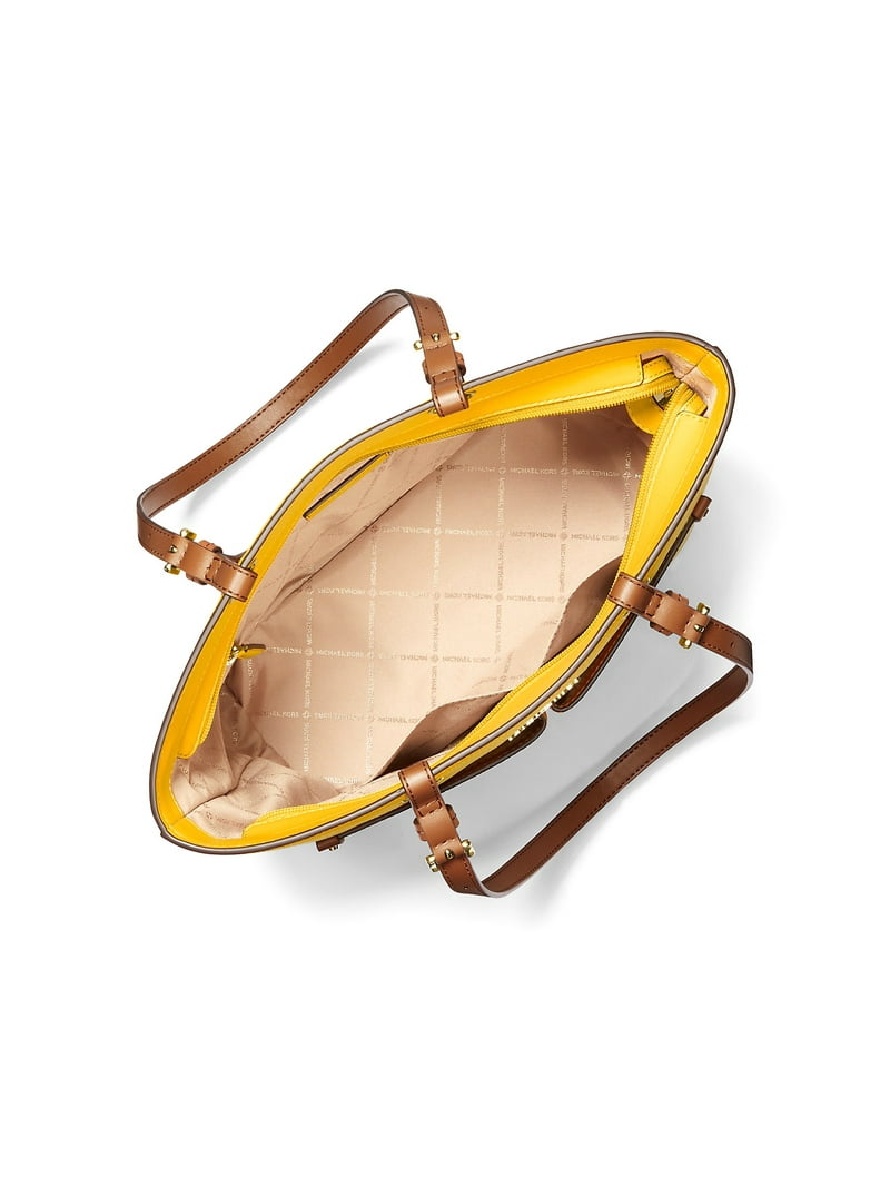 Michael Kors Women's Jet Set Medium Logo Pocket Tote Bag (Jasmine