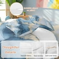 thumbnail image 2 of Marble Texture Bedding Duvet Cover Set Queen Size 4 Pieces Modern Art Blue Gray Ripple Effect Bedding Set with Zipper Closure, 1 Comforter Cover 90x92 Inches 1 Flat Sheet & 2 Pillow Cases, 2 of 7