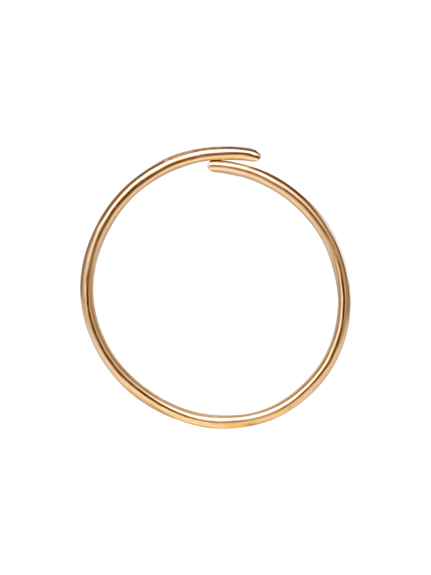 Body Jewelry Women's 14kt Gold 24G Round Nose Hoop Ring for Ages 16+