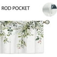 thumbnail image 5 of Rustic Sage Green Eucalyptus Leavses Valances Kitchen Curtains Watercolor Floral Flower Plants Botanical Farmhouse Wooden Bedroom Living Room Treatment Tier Fabric 1 Panel 52Wx18H Inch, 5 of 6