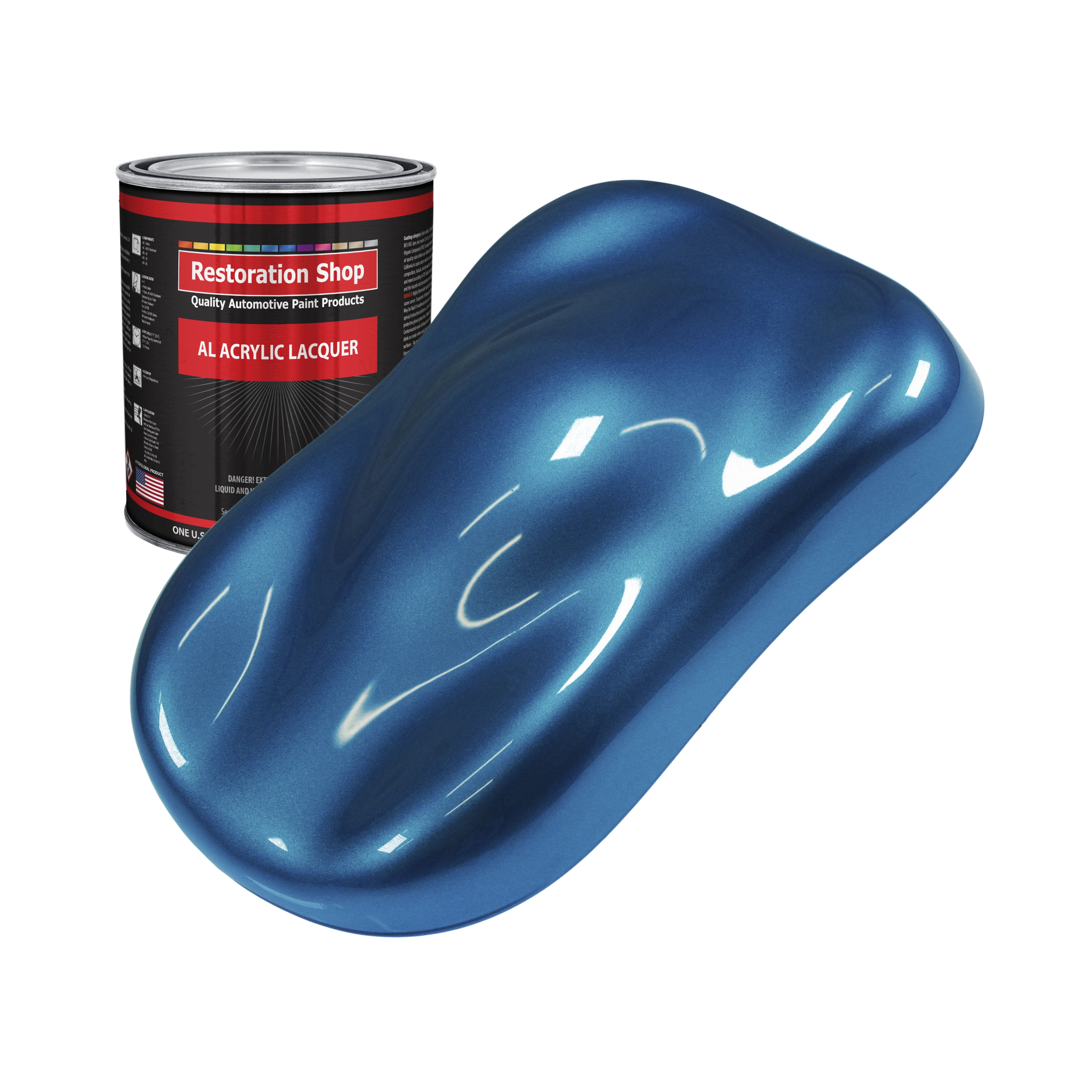 Blue green metallic car paint