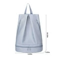thumbnail image 3 of Nylon Beach Backpack with Shoe Compartment, Wet Dry Separation for Gym Travel Swimming, Lightweight Durable, 3 of 8