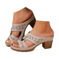 thumbnail image 3 of DAFEI Ladies' Open Toe Thick Heeled Sandals with A Fish Mouth Large Size Summer European and Heels with Water, 3 of 8