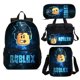 thumbnail image 2 of Mochilas escolares con estampado de dibujos animados para adolescentes, Mochila informal de nailon, Juego de 4 unidades, 2 of 4
