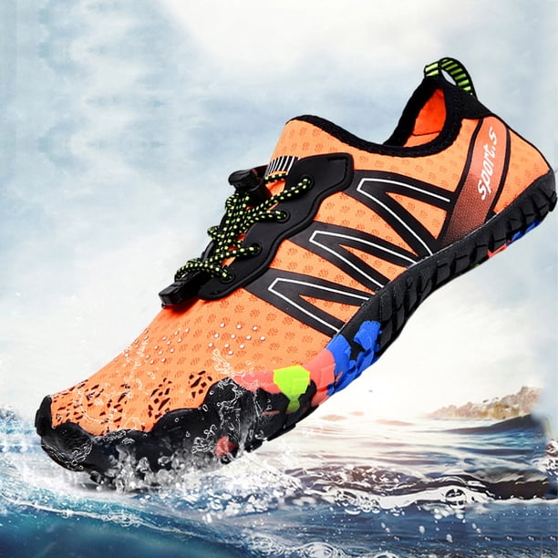 Zapatos de playa transpirables Diseño de orificio de drenaje para hombres y mujeres (41 naranja) Likrtyny Tenis De Mujer Tenis De Hombre