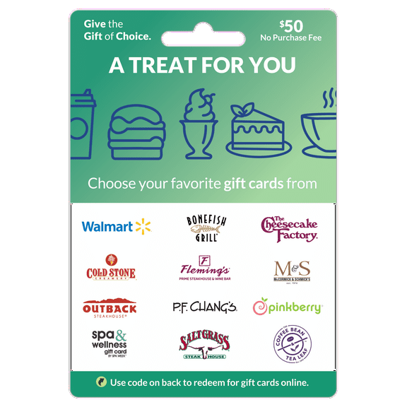 $50 A Treat For You – ChooseYourCard Gift Card 