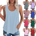thumbnail image 3 of WTXUE Tank Tops Sleeveless, Round Neck Women's Casual Camisole Top Solid | Casual for Women Blue S, 3 of 9