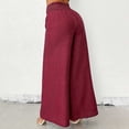thumbnail image 2 of QHFBli Corduroy Pants for Women 2043 Casual High Waisted Double Buttoned Stretchy Loose Fit Wide Leg Pants with Pockets, 2 of 4
