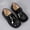 Black, variant on Boys Dress Shoes Size 4T, Hook and Loop Strap Soft Soled Fashion Non Slip Kids Flat Shoes White