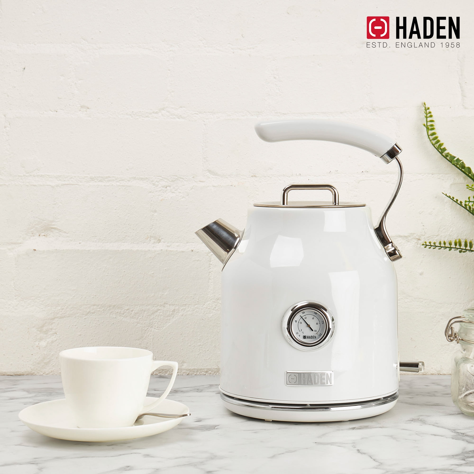 Open Box Haden Dorset 1.7 Liter Electric Water Kettle w/ 360-Degree Base Ivory