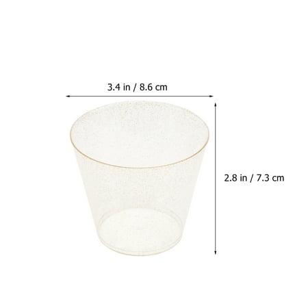 

25Pcs Disposable Wine Cup Party Beer Beverage Cup Delicate Water Cup Golden