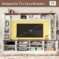 thumbnail image 3 of 95"W Wall Unit TV Stand with Storage for TVs up to 80", Modern Wall Unit Entertainment Center with Cabinets and Bookshelves for Living Room, White, 3 of 8
